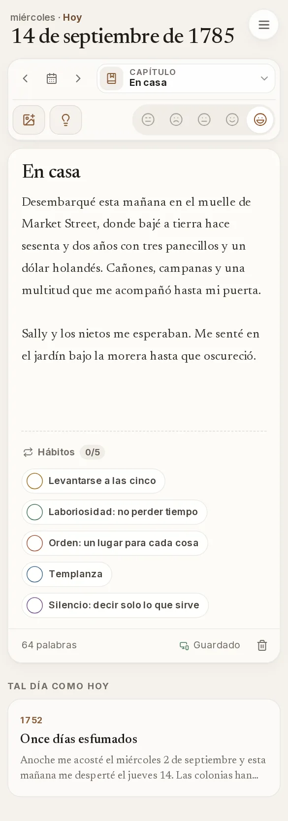 Dogood en un teléfono: La página de hoy